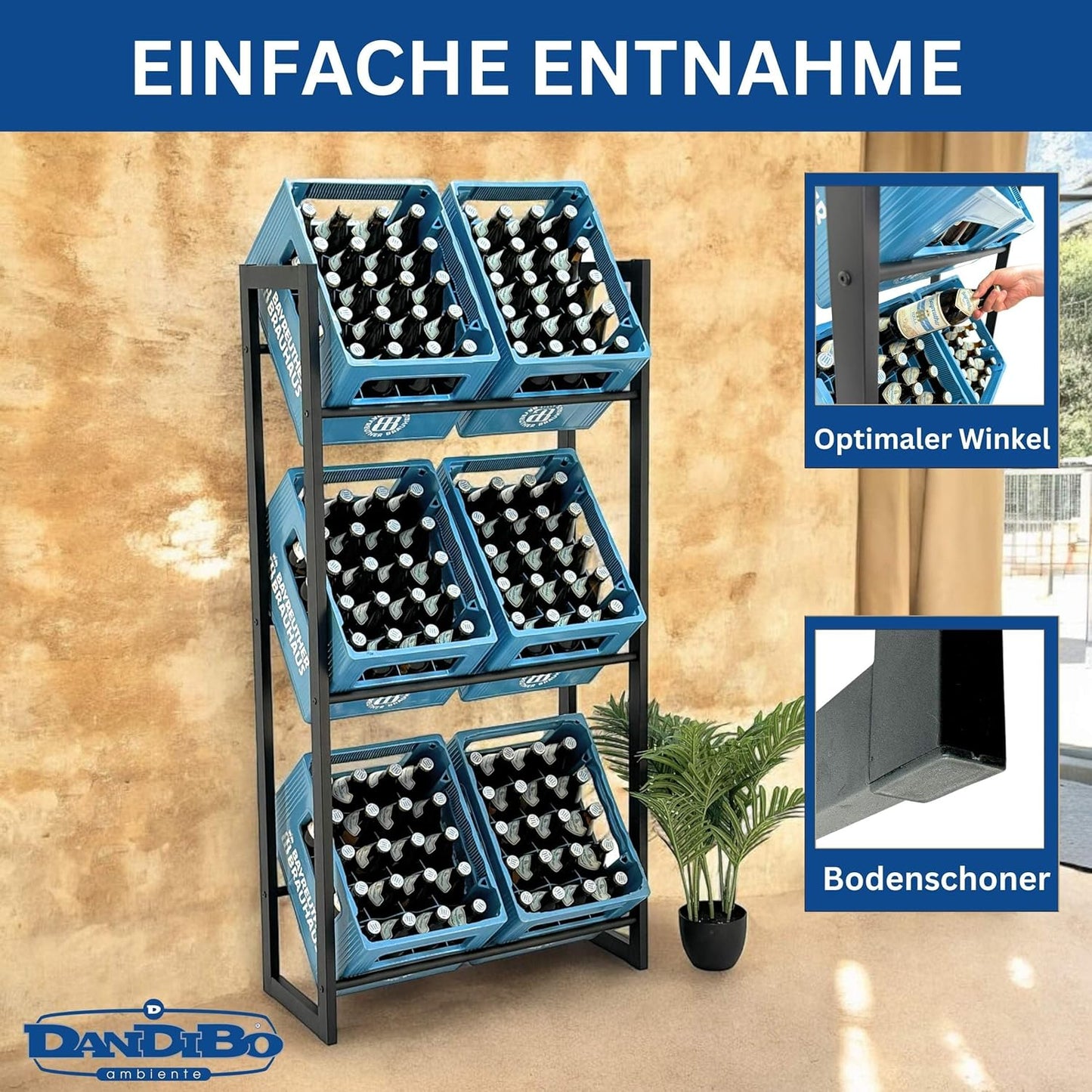 Getränkekistenregal für 6 Kisten