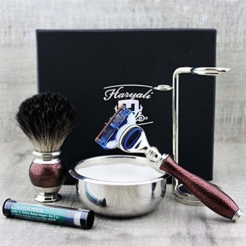 5-teiliges Rasierset - Maroon Antique