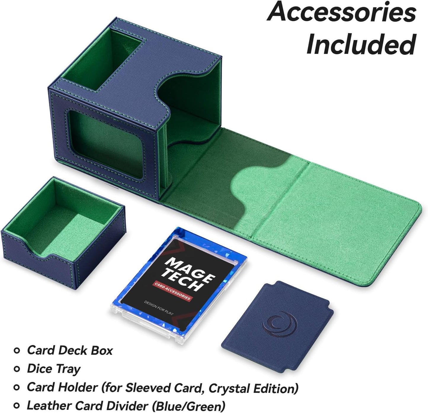 Commander Deck Box mit Würfelablage, 8. Kristall (Blau/Grün)