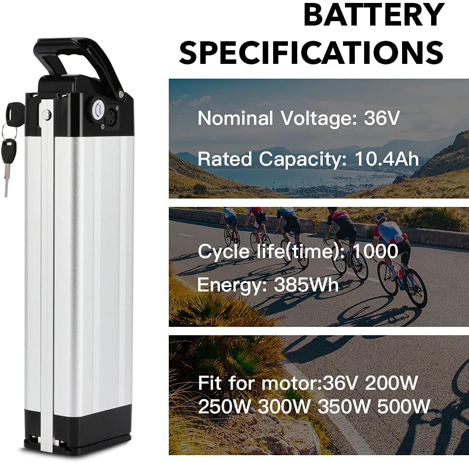 E-Bike Akku 36V für Elektrofahrrad (ohne Ladegerät), 36V10.4Ah - OHNE Ladegerät