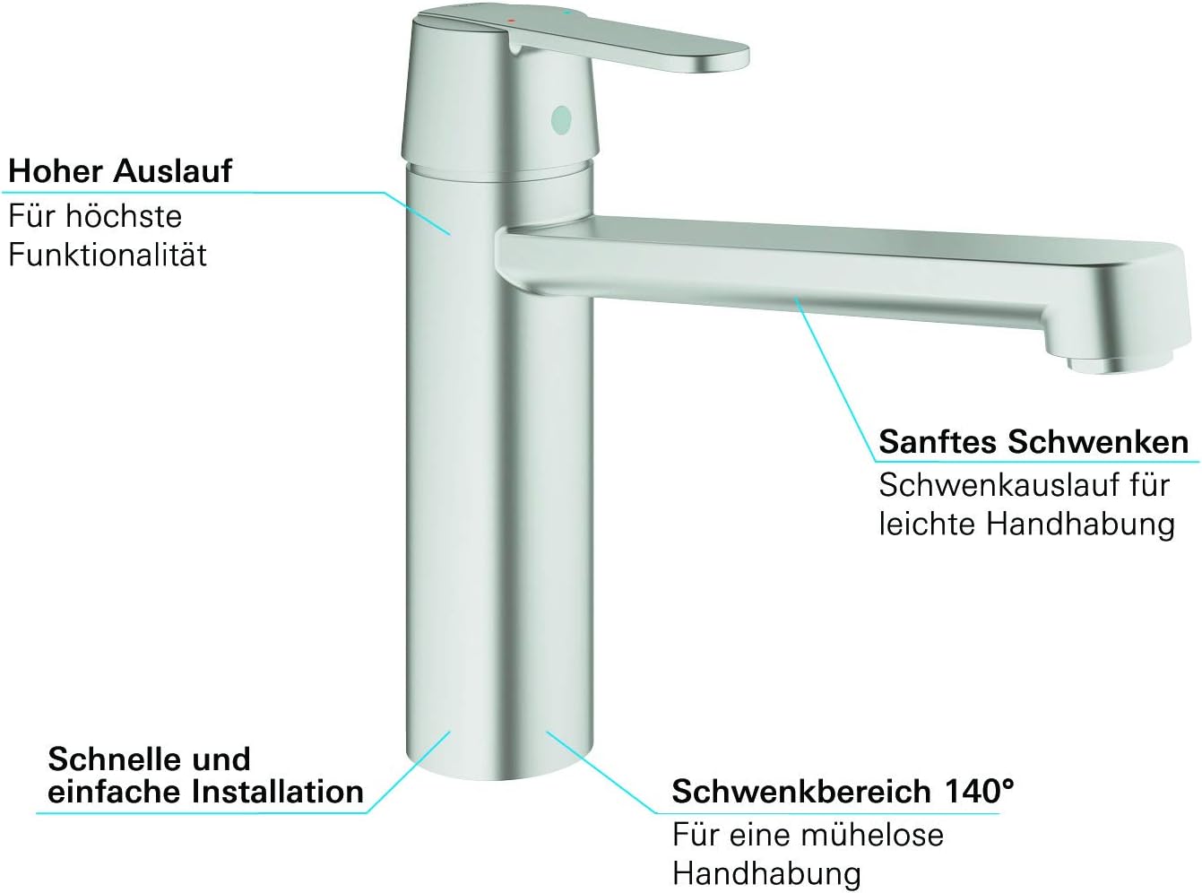 Spültischarmatur Get, Edelstahl