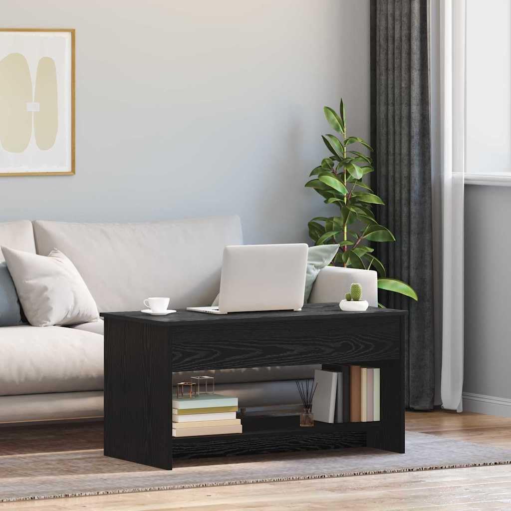Rechteckiger Klapptisch mit Stauraum, Schwarz 80 x 50.5 x 41.5 cm