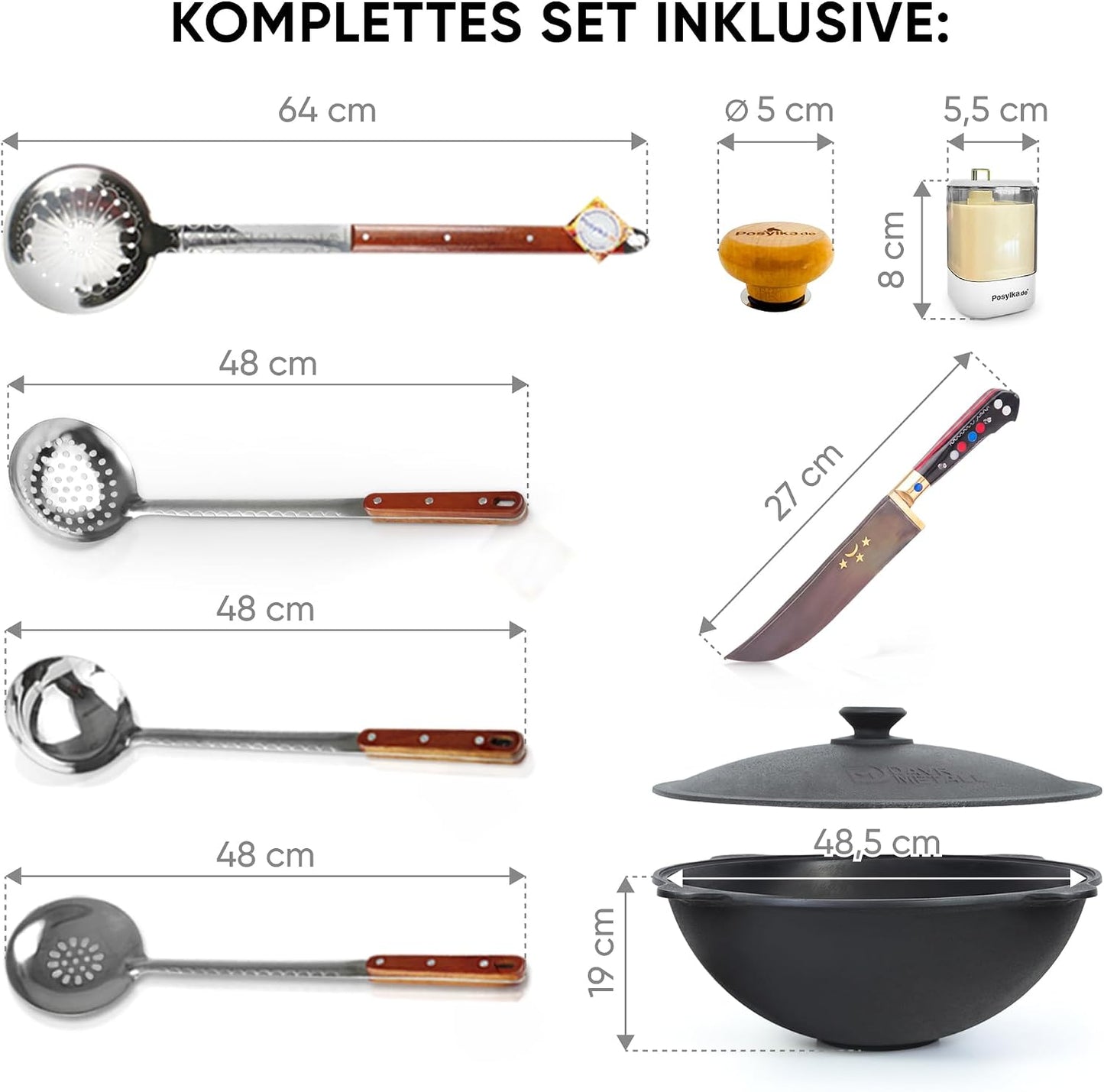 Kasan mit Zubehör, Schwarz