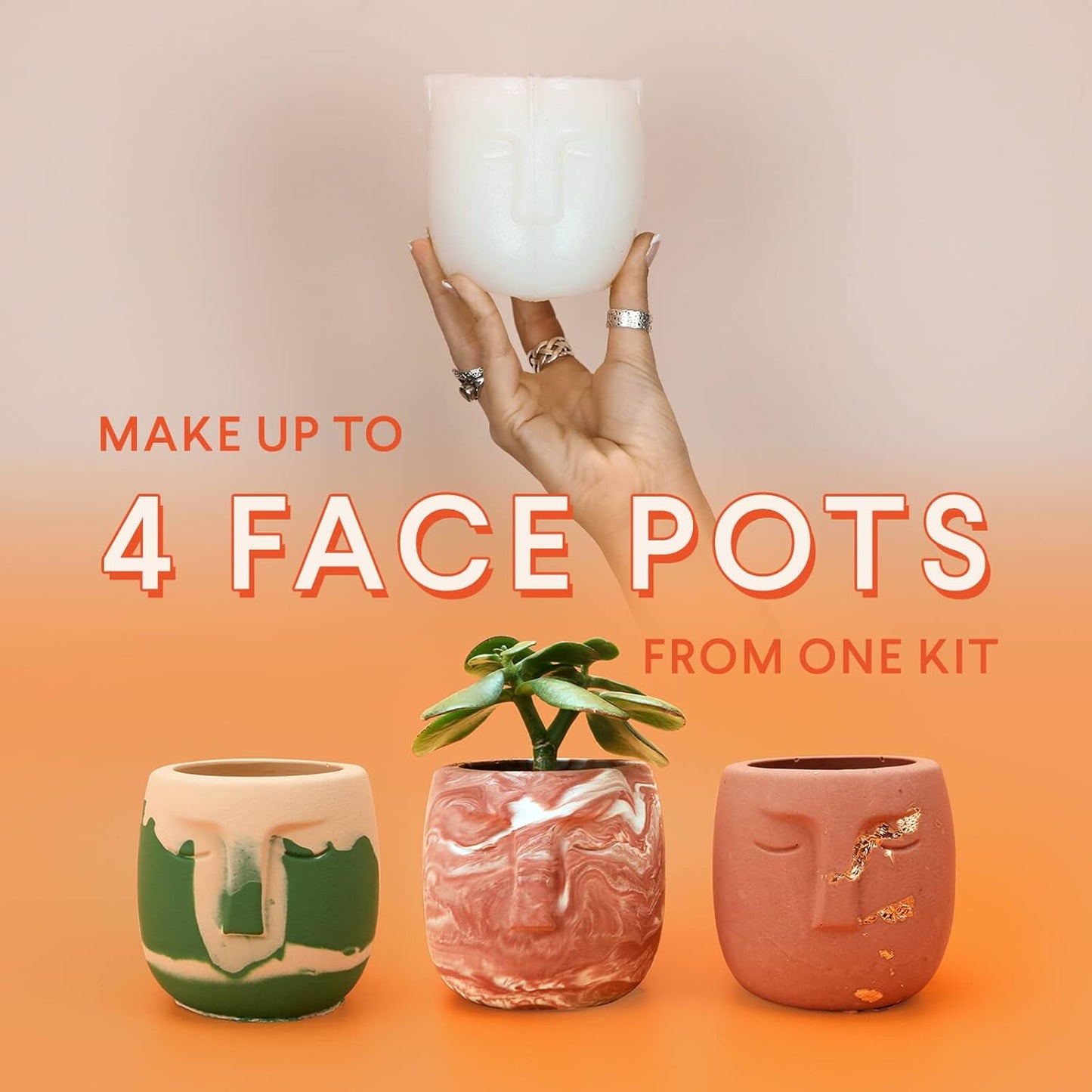 Jesmonite & Terrazzo Starterkit Gesichtstopf-Set, Primärfarben Gesichtstopf-Set
