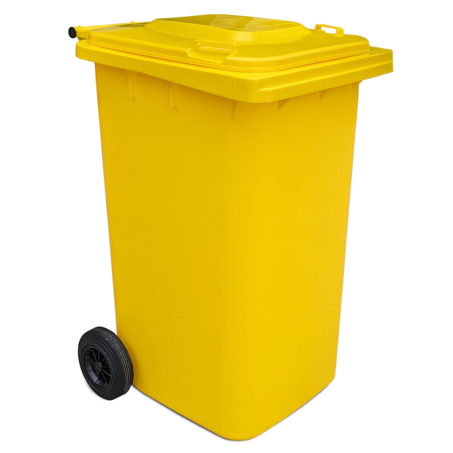 Mülltonne mit ergonomischen Griffen und Rädern, Gelb 240 Liter