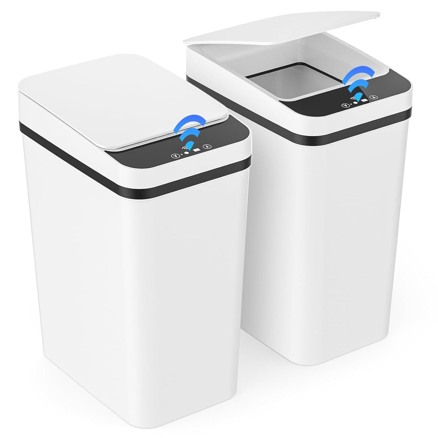 Mülleimer-Set mit Sensor, Weiß