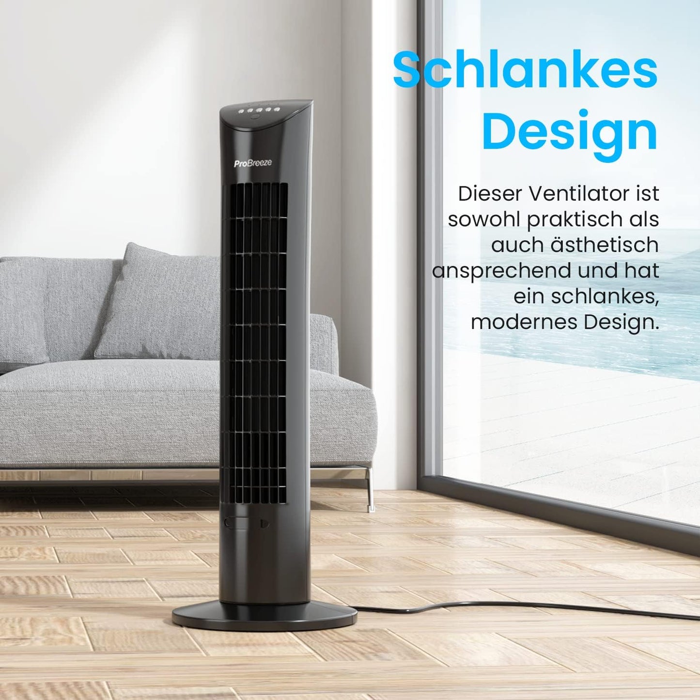 Turmventilator, Schwarz