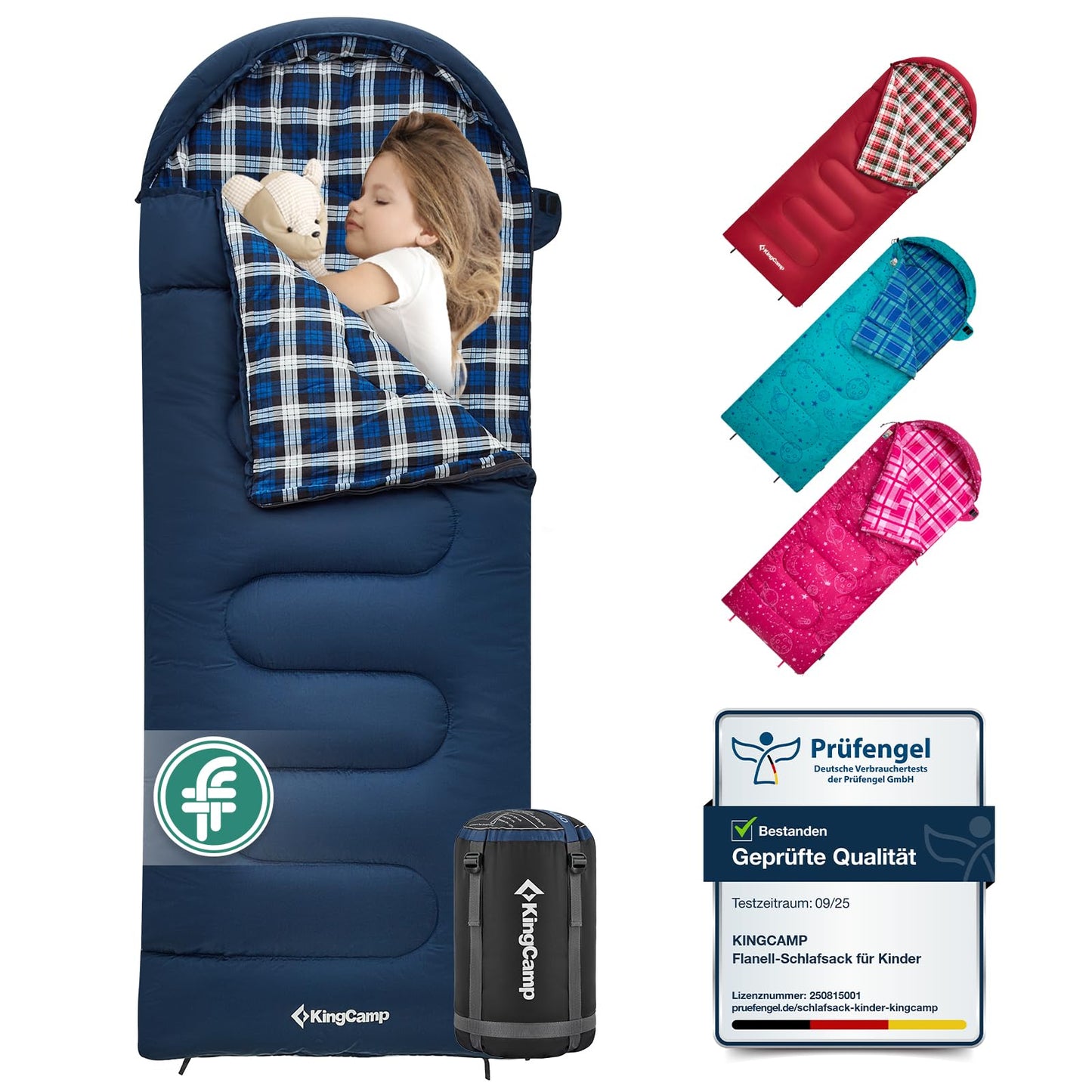 Kinderschlafsack für Camping und Outdoor, Navy L