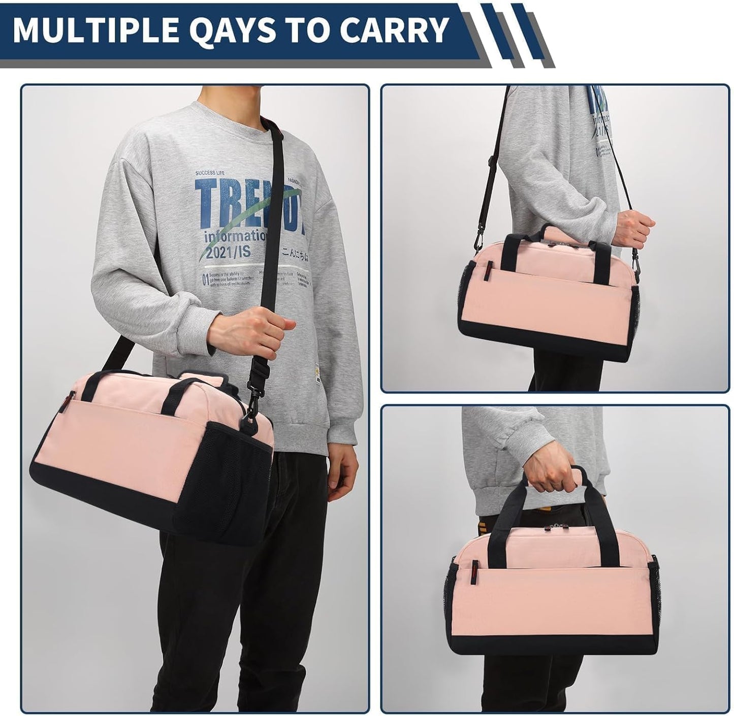 Sporttasche mit Nassfach, Pink 35 cm