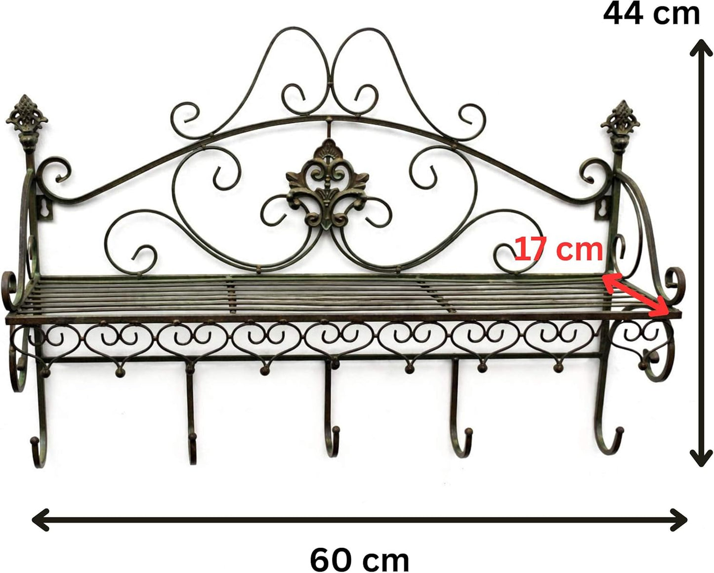 Wandgarderobe mit Ablage im Vintage Design