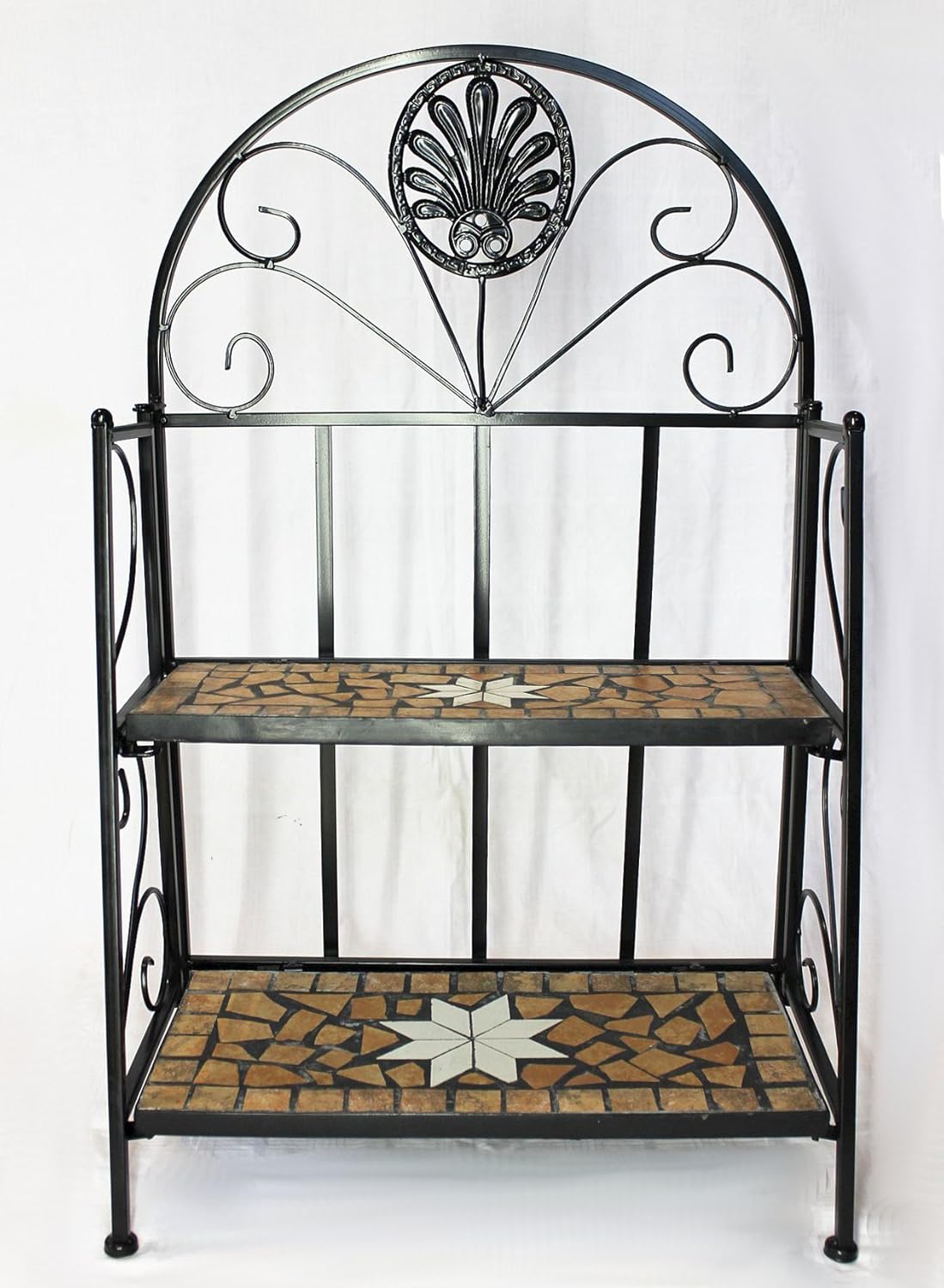 Regal mit Mosaik-Metallablagen
