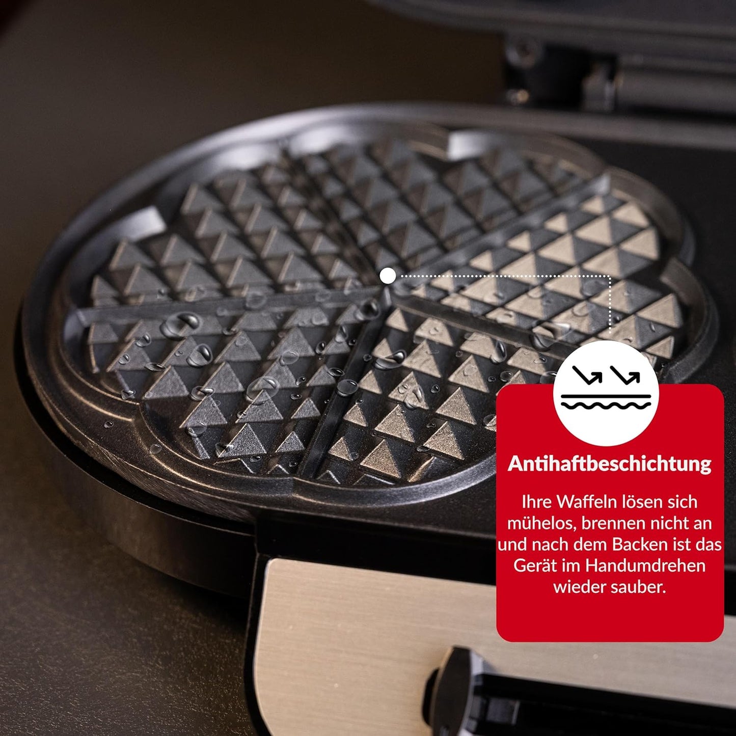 Doppel Waffeleisen Herzform mit Temperaturregelung