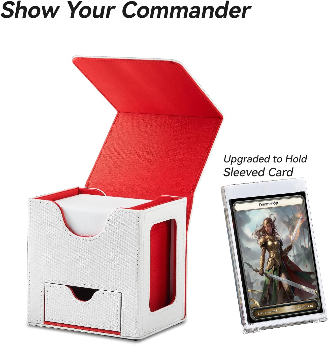 Commander Deck Box mit Würfelablage, 8. Brotherhood (Weiss/Rot)