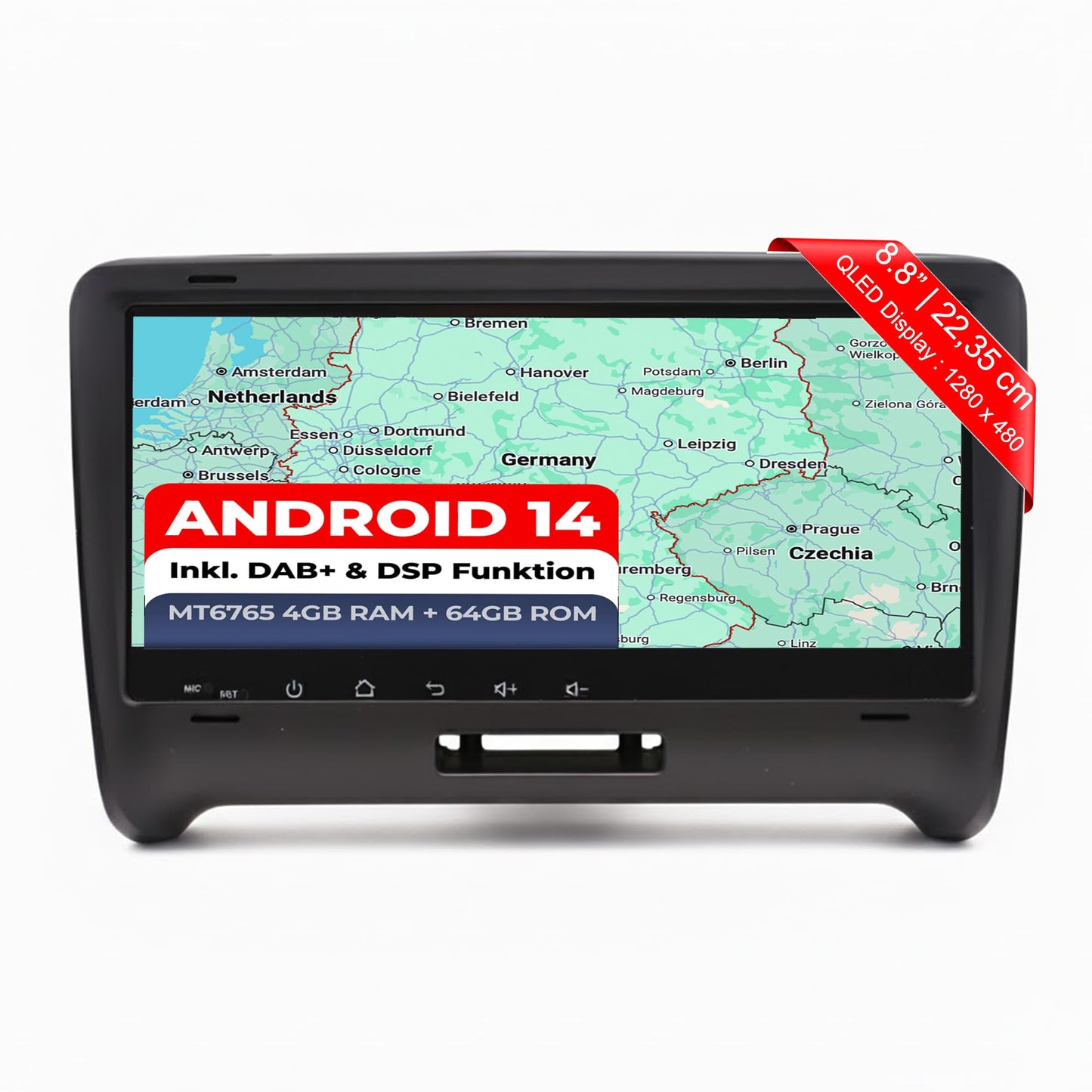 AA8-L2 Android 14 Autoradio mit Navigation & CarPlay für Audi TT 2006-2014, AA8-L2