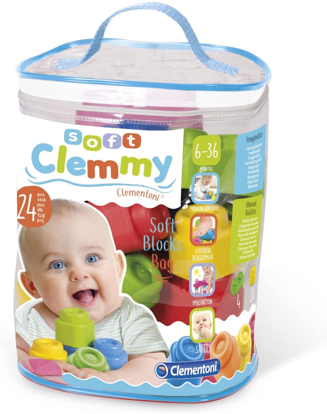 Soft Clemmy Bausteine, Beutel mit 24 Bausteinen Single