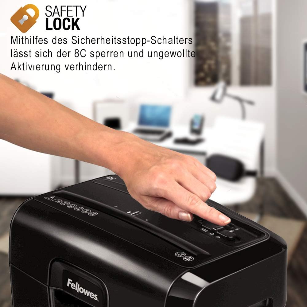 Aktenvernichter, 8C – 8 Blatt – Cross Cut – 14 Liter Papierkorb