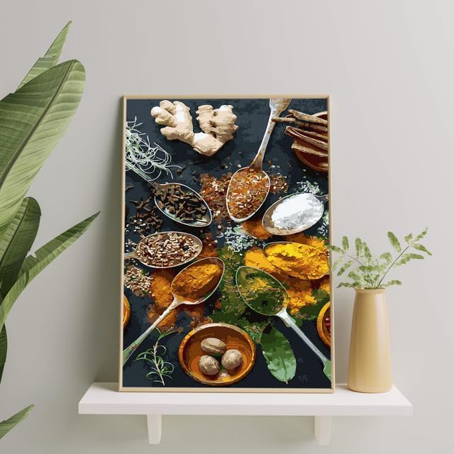 Malen nach Zahlen Set 40x50 cm, Gewürze In Der Küche
