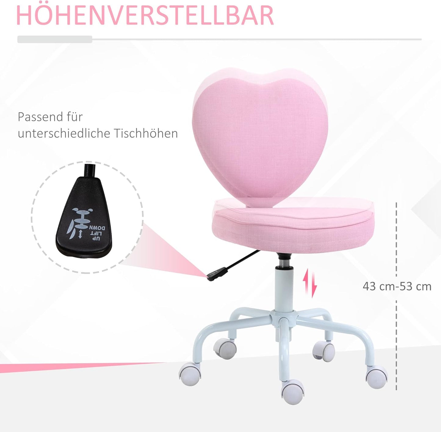 Schreibtischstuhl in Herzform
