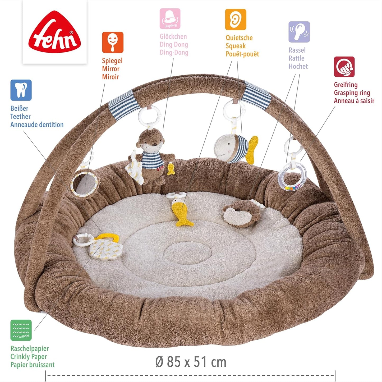 3D Activity-Nest mit Spielbogen, Otter