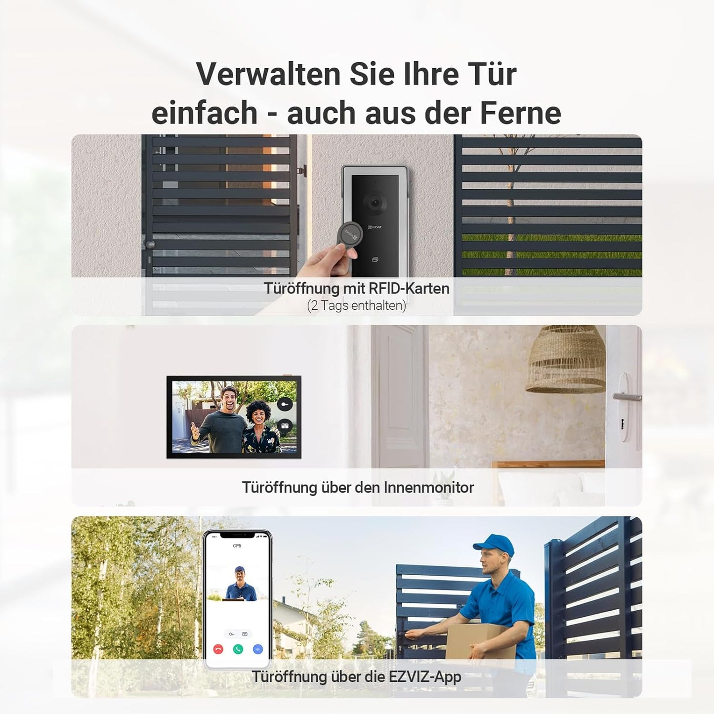 Video-Türsprechanlage CP5 mit Farb-Touchscreen, Grau