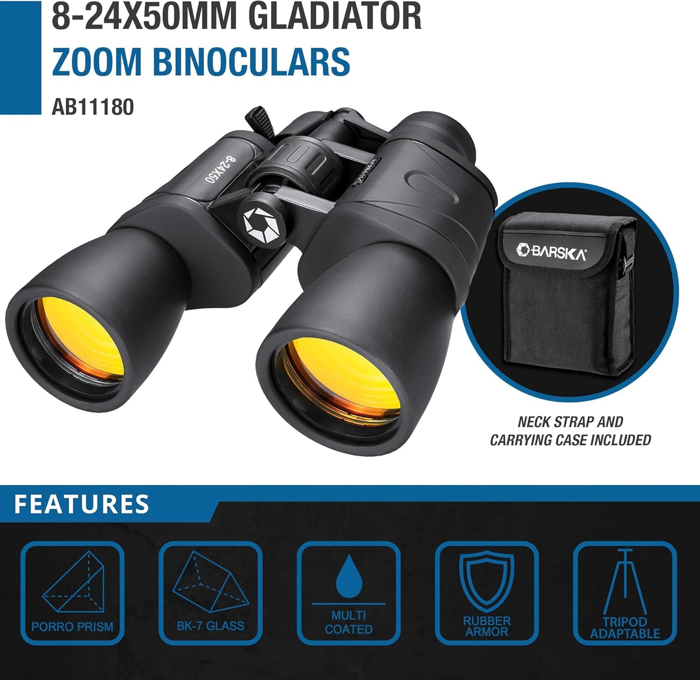 Gladiator Zoom Fernglas, 8-24 x 50 mm