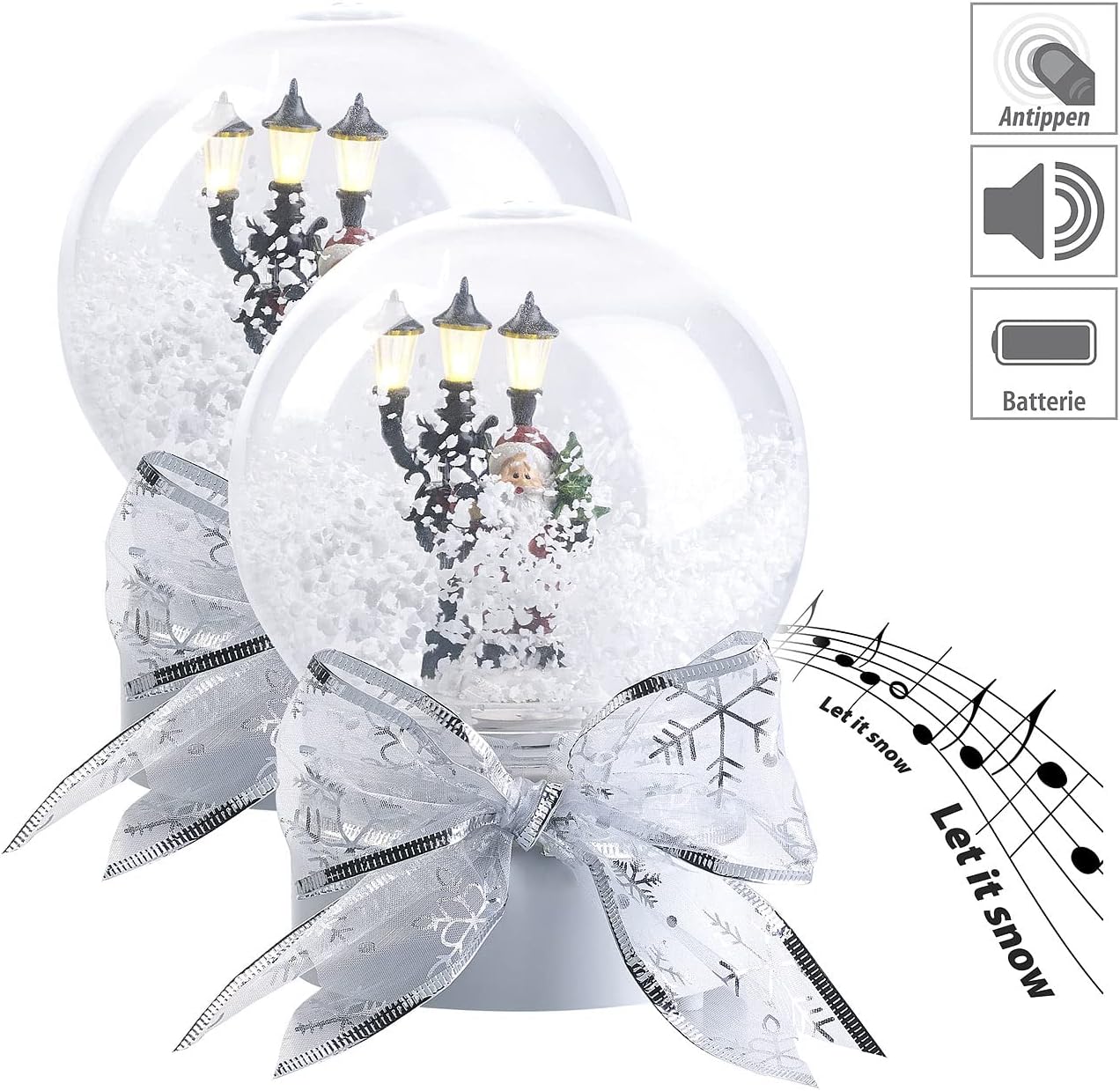 2er-Set Schneekugeln