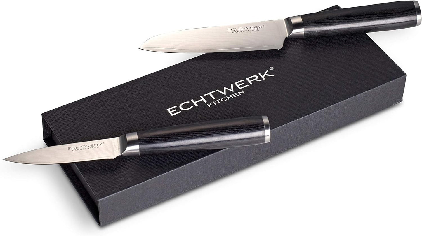 Santoku Messer Set, Dunkler Griff
