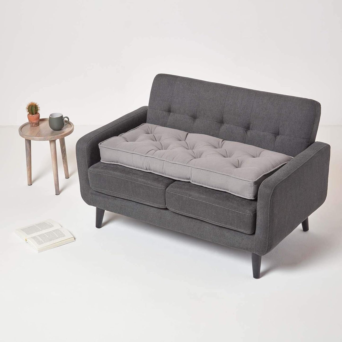 Sitzerhöhung Sofa-Auflage für 2-Sitzer, Grau 100 x 48 cm (2-Sitzer)