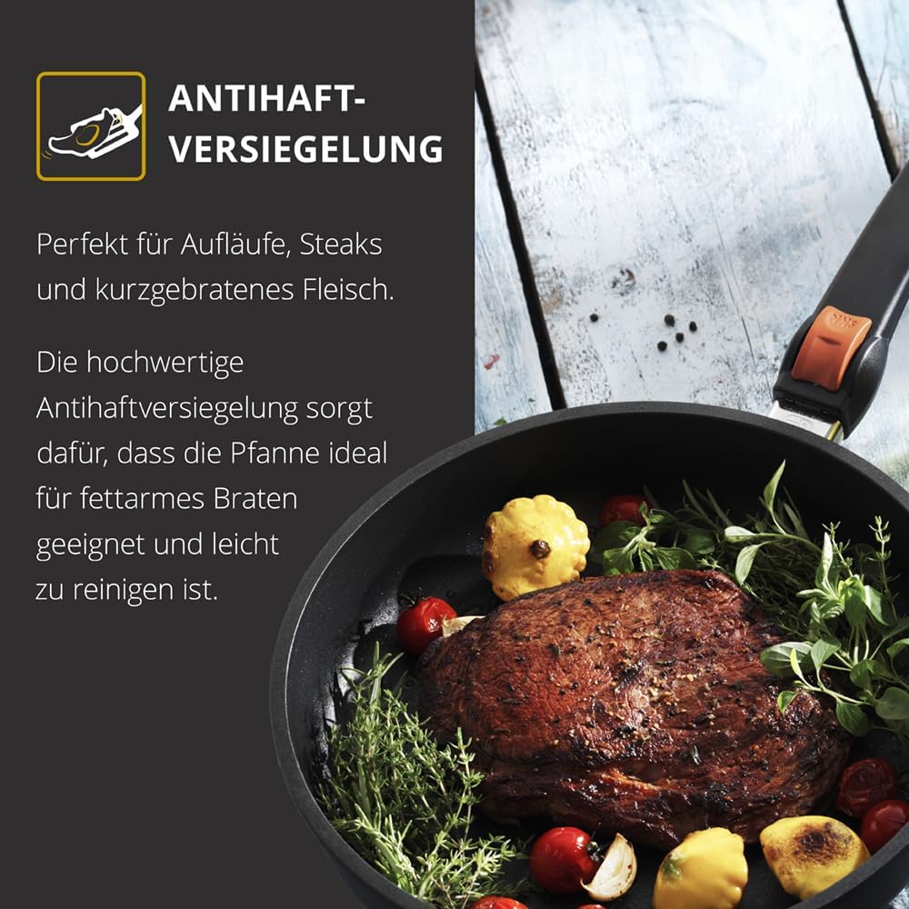 Schmorpfanne mit abnehmbarem Griff, 28 cm
