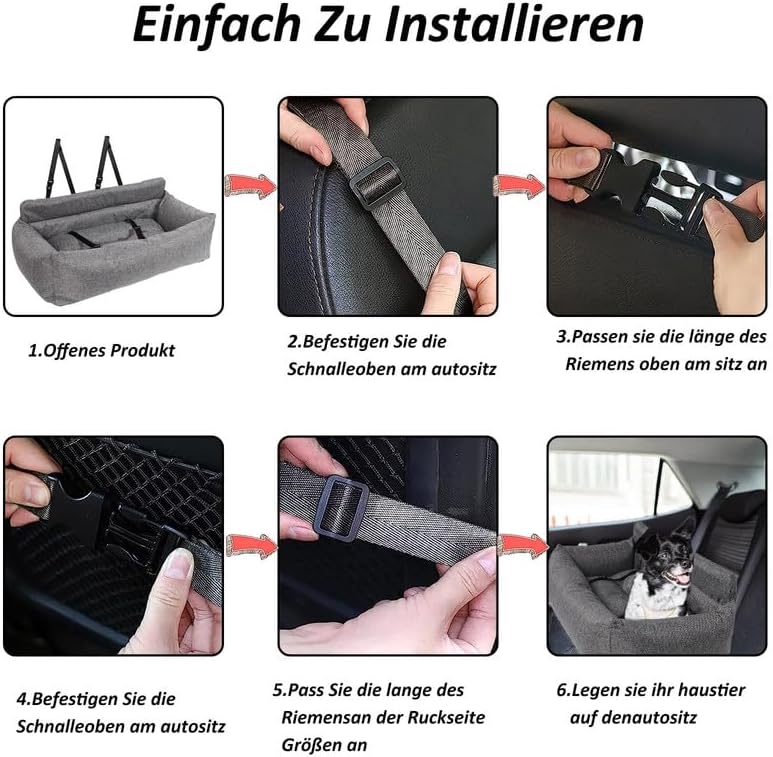 Hundeautositz, Grau (XL)