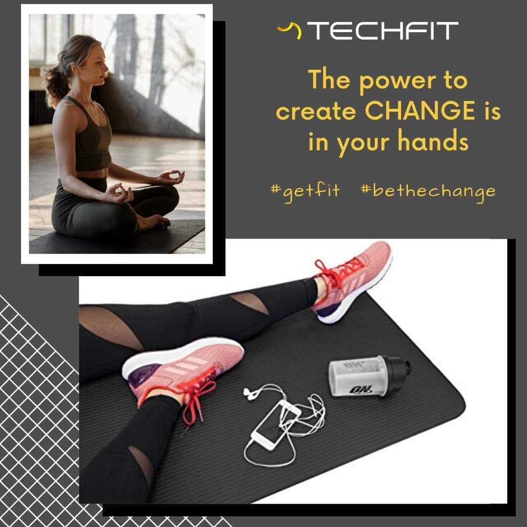 Yogamatte Rutschfest für Heimtraining und Pilates, Black 10 mm