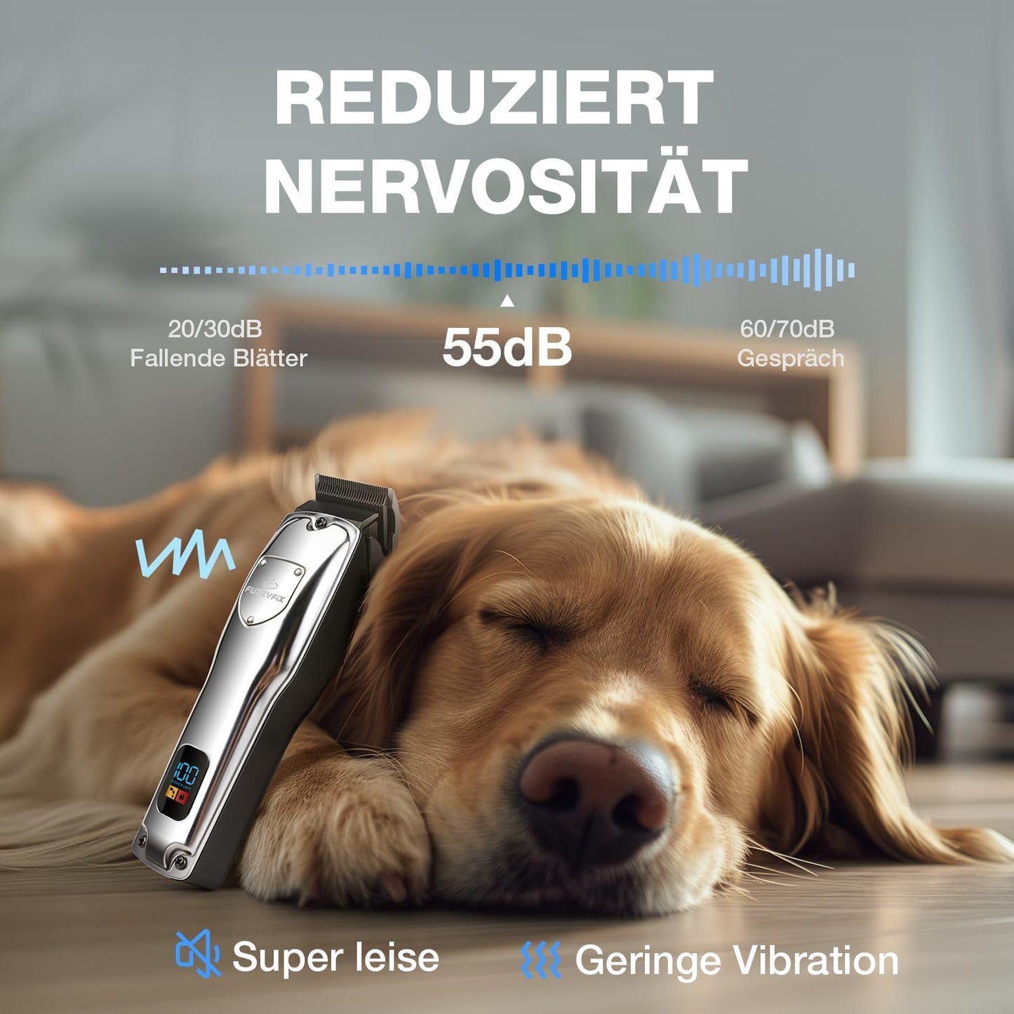 Hundeschermaschine mit Zubehör, Silber