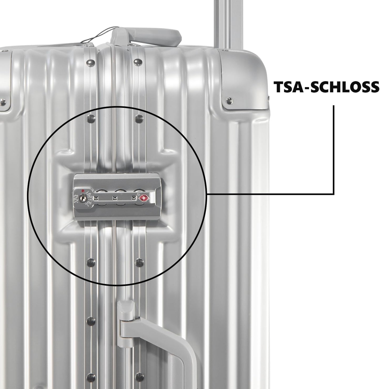 3-teiliges Hartschalen-Kofferset, Silber