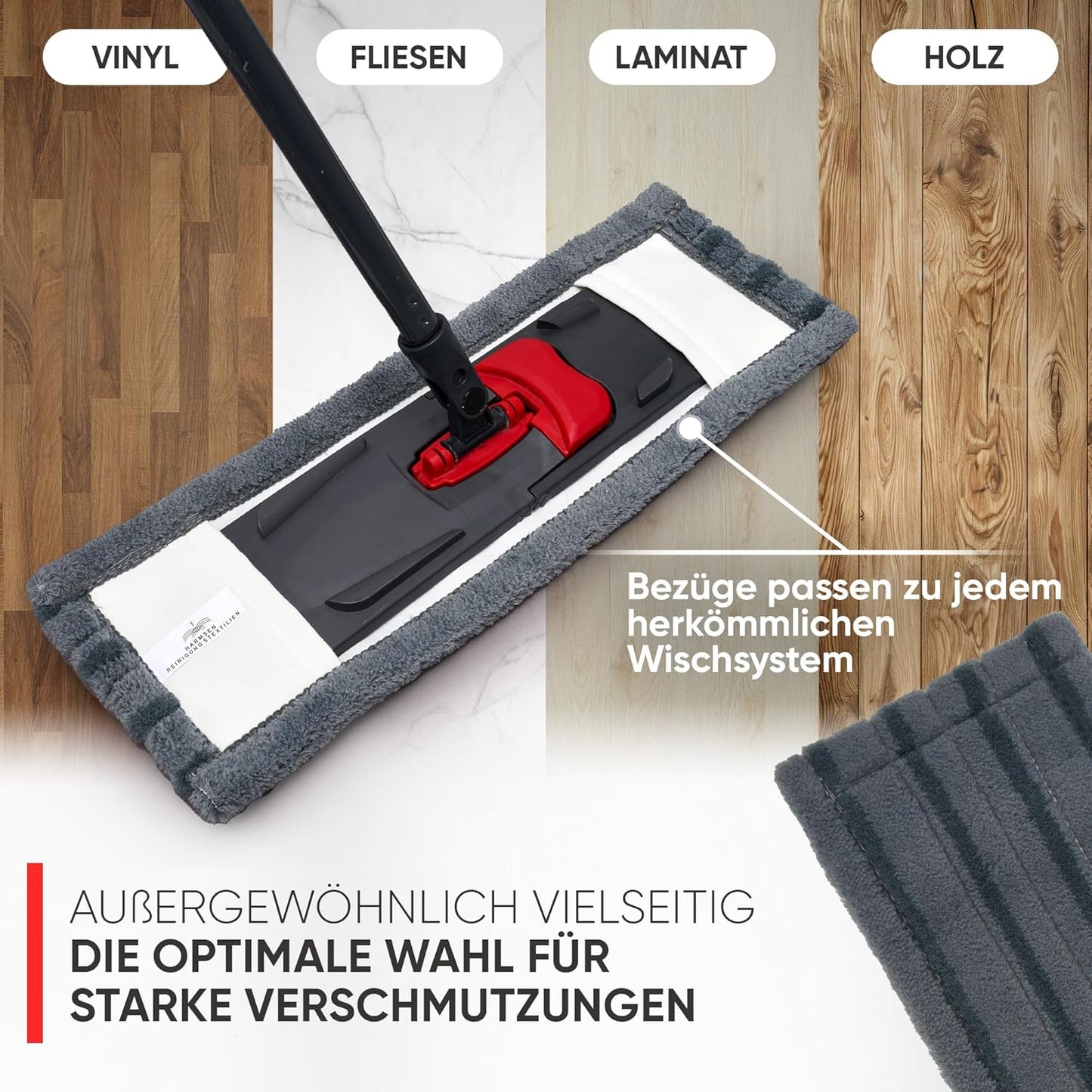 Wischmopp-Bezüge für starke Verschmutzungen 5er Set, Starke Verschmutzung 40 cm - 5 Stück