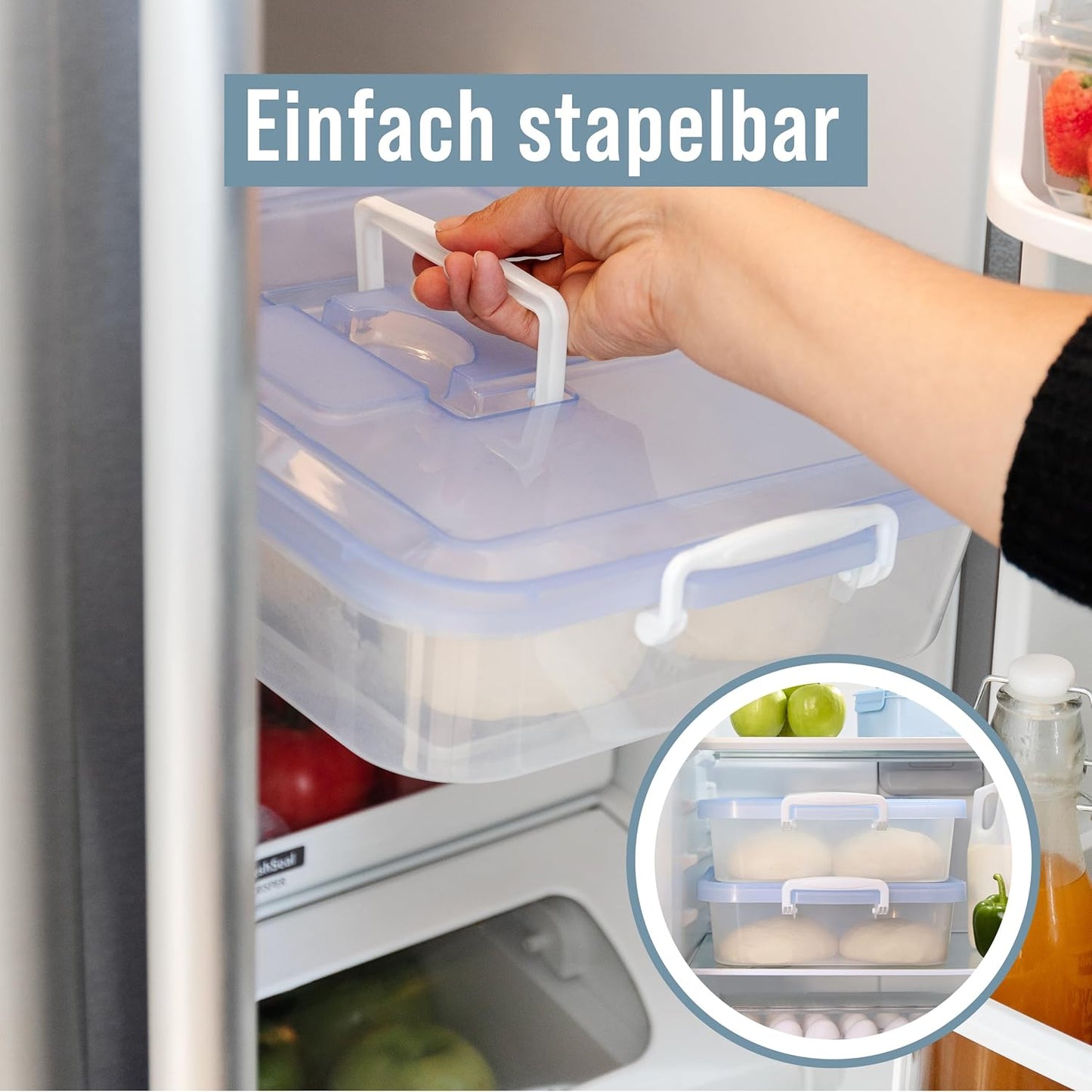 2er-Set Gärbox für Pizzateig, Blau 35,6 x 27,9 cm (2er-Pack)