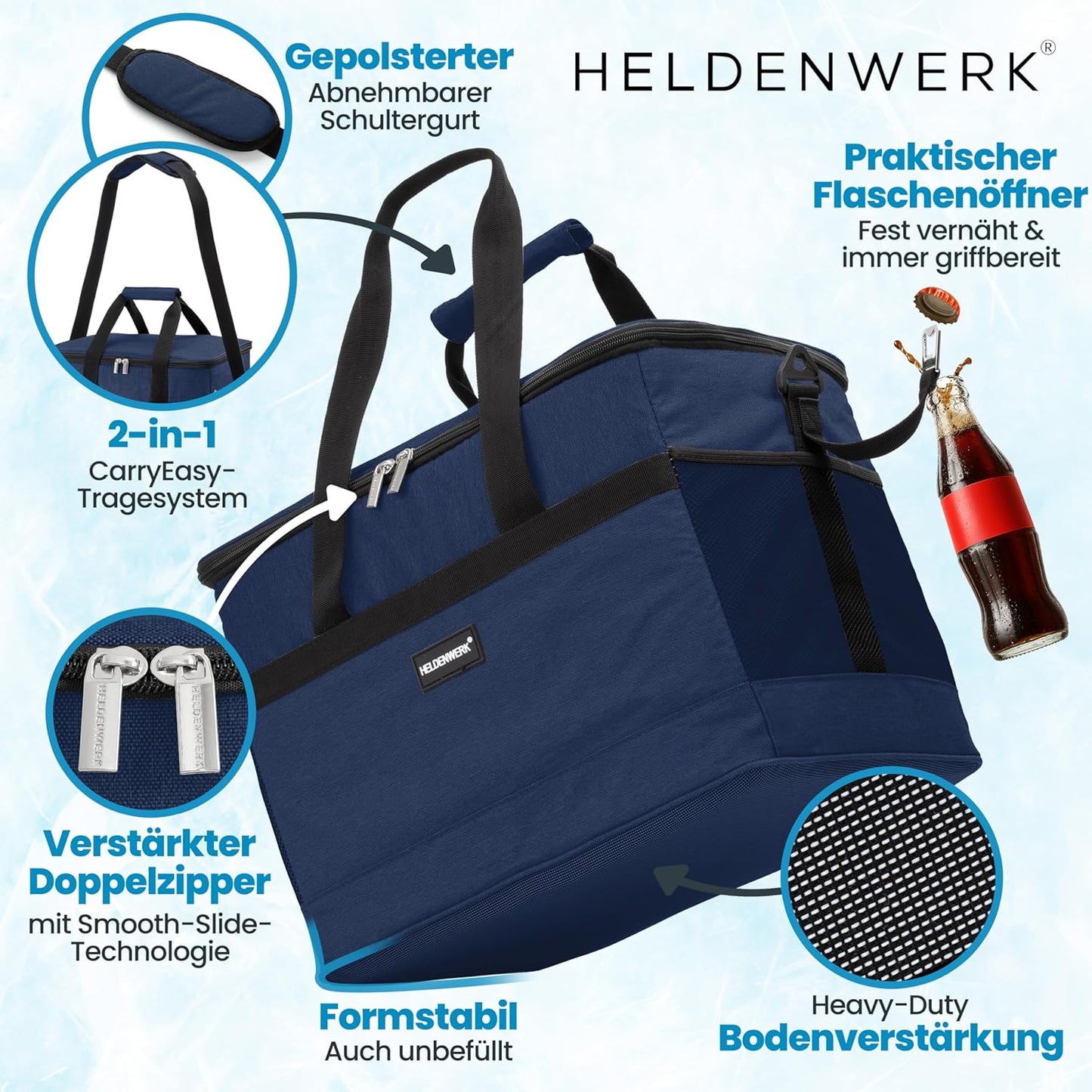 Faltbare Kühltasche, Navyblue 33L (L40 x B26,5 x H31 cm)