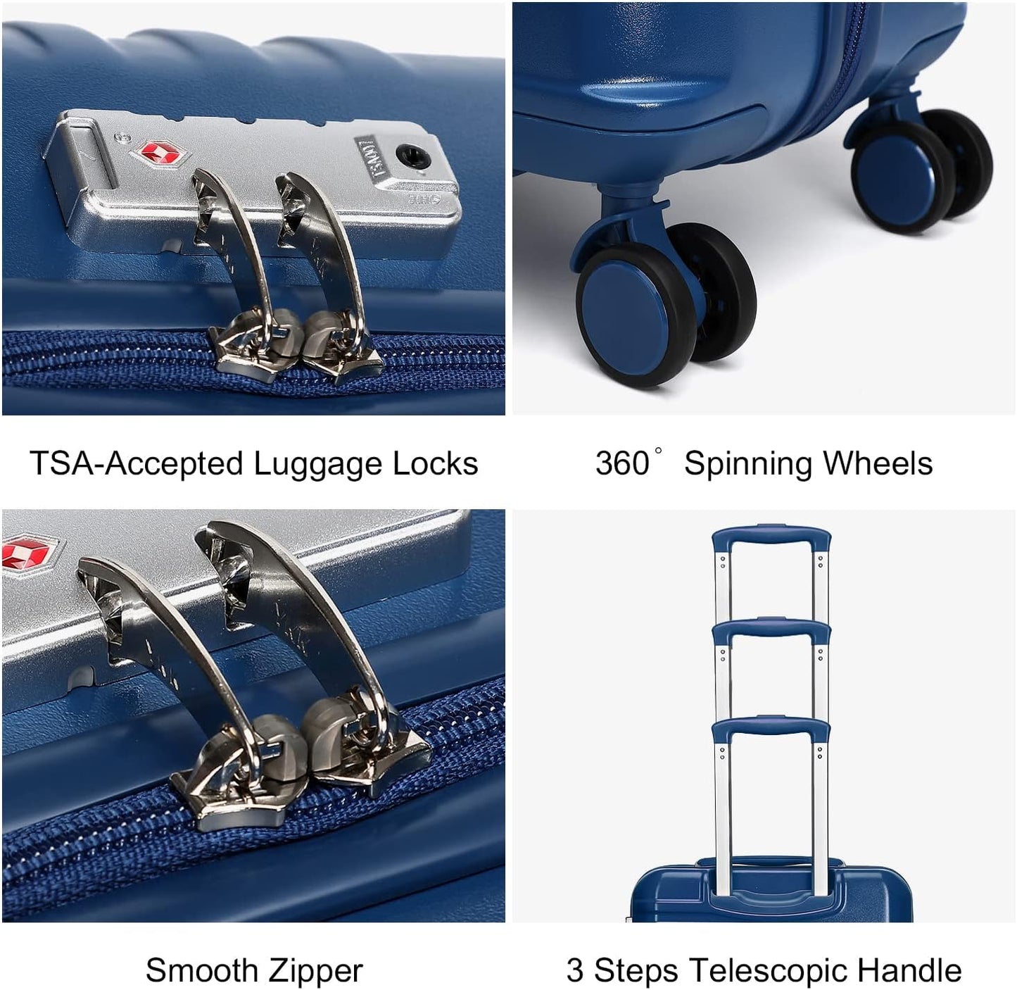 Hartschalenkoffer mit TSA-Schloss, Blau 24"-M