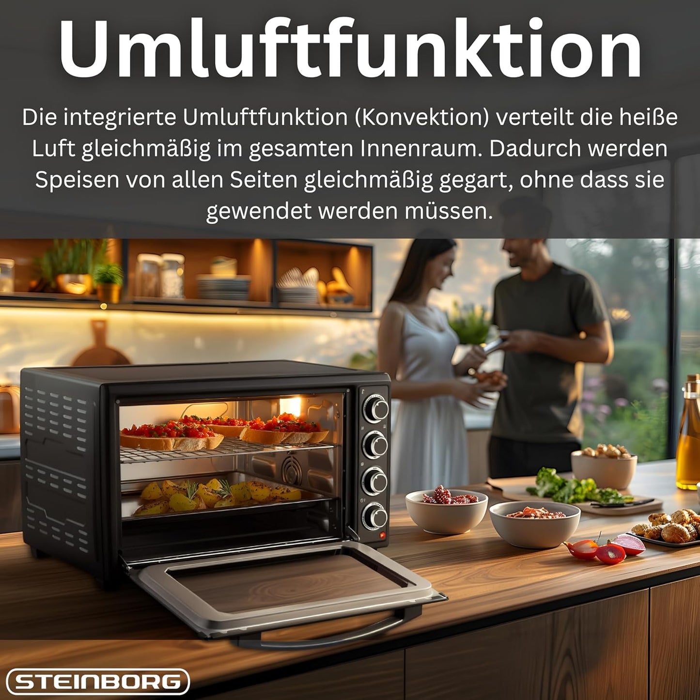 Minibackofen SB-3019 mit Umluft & Drehspiess