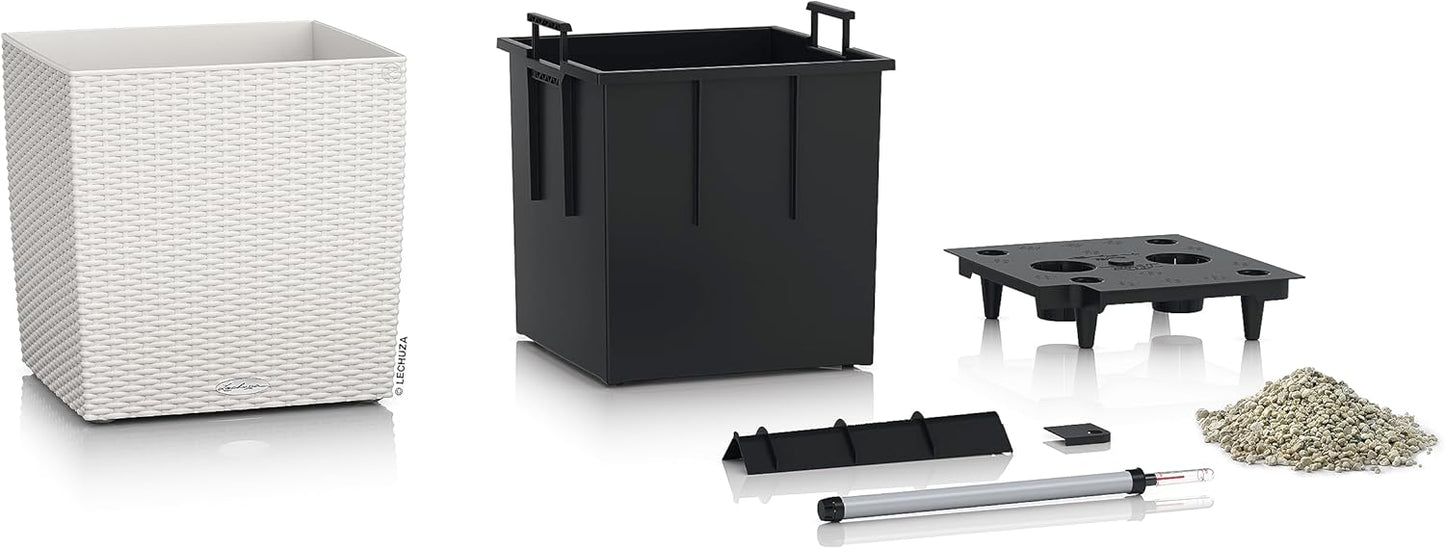 Cube Cottage 30, Pflanzgefäss mit Erd-Bewässerungs-System 29.5 x 29.5 x 30 cm Lichtgrau