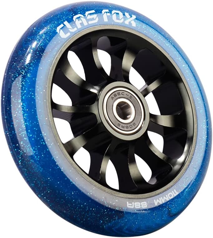 Stunt Scooter Rollen-Set mit ABEC-9 Kugellager (2 Stück), Transparent Blau