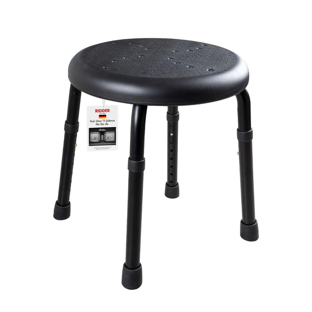 Höhenverstellbarer Duschhocker, Schwarz