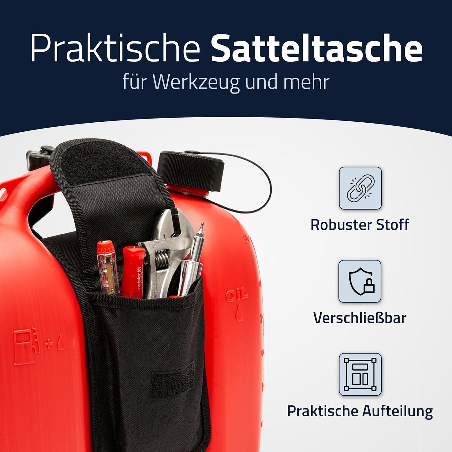 Satteltasche für Doppelkanister, 4.5 L Schwarz