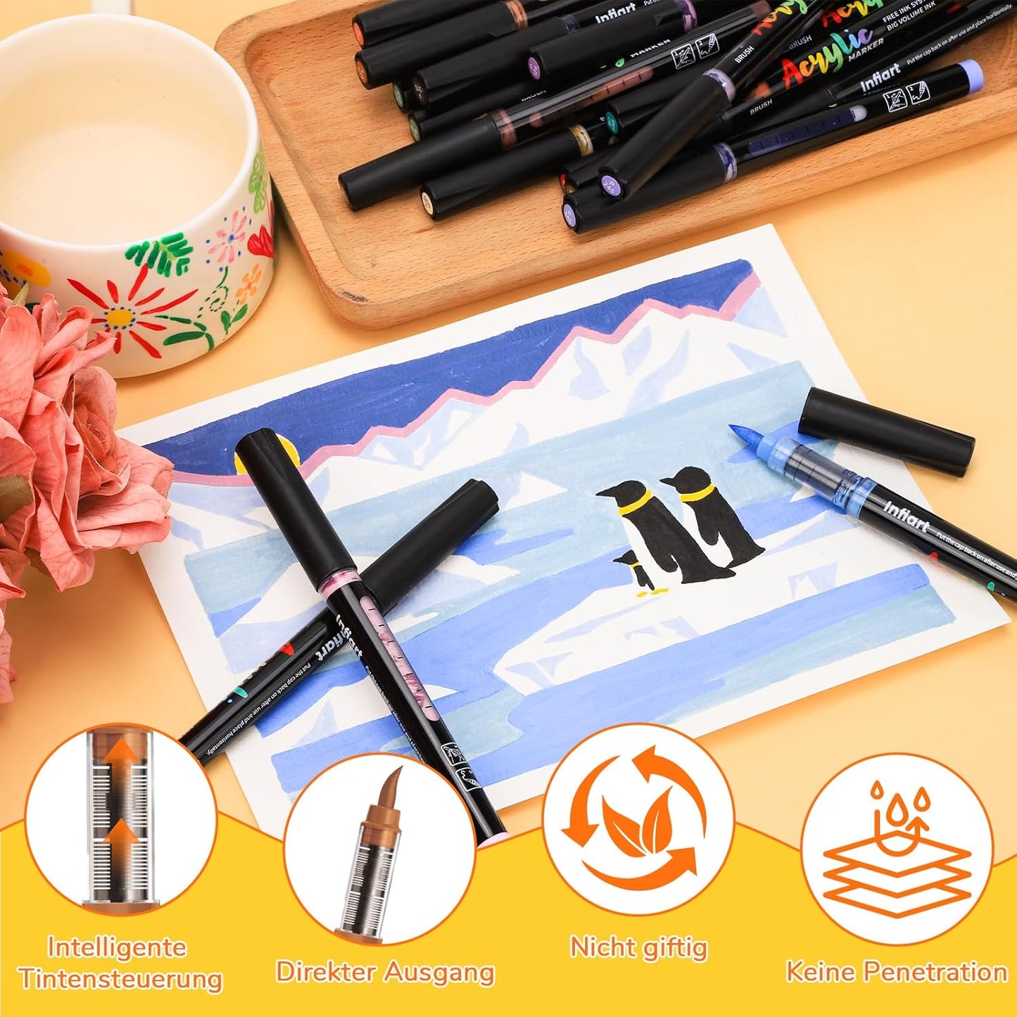 Acrylmarker Set, 120 Farben