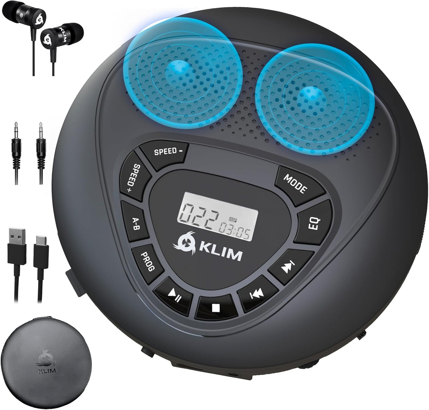 Tragbarer CD-Player mit Bluetooth und Lautsprecher, With Bluetooth