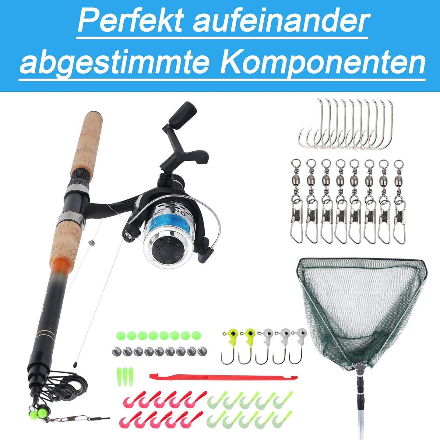 Angel-Set, Länge Teleskoprute: 210 cm