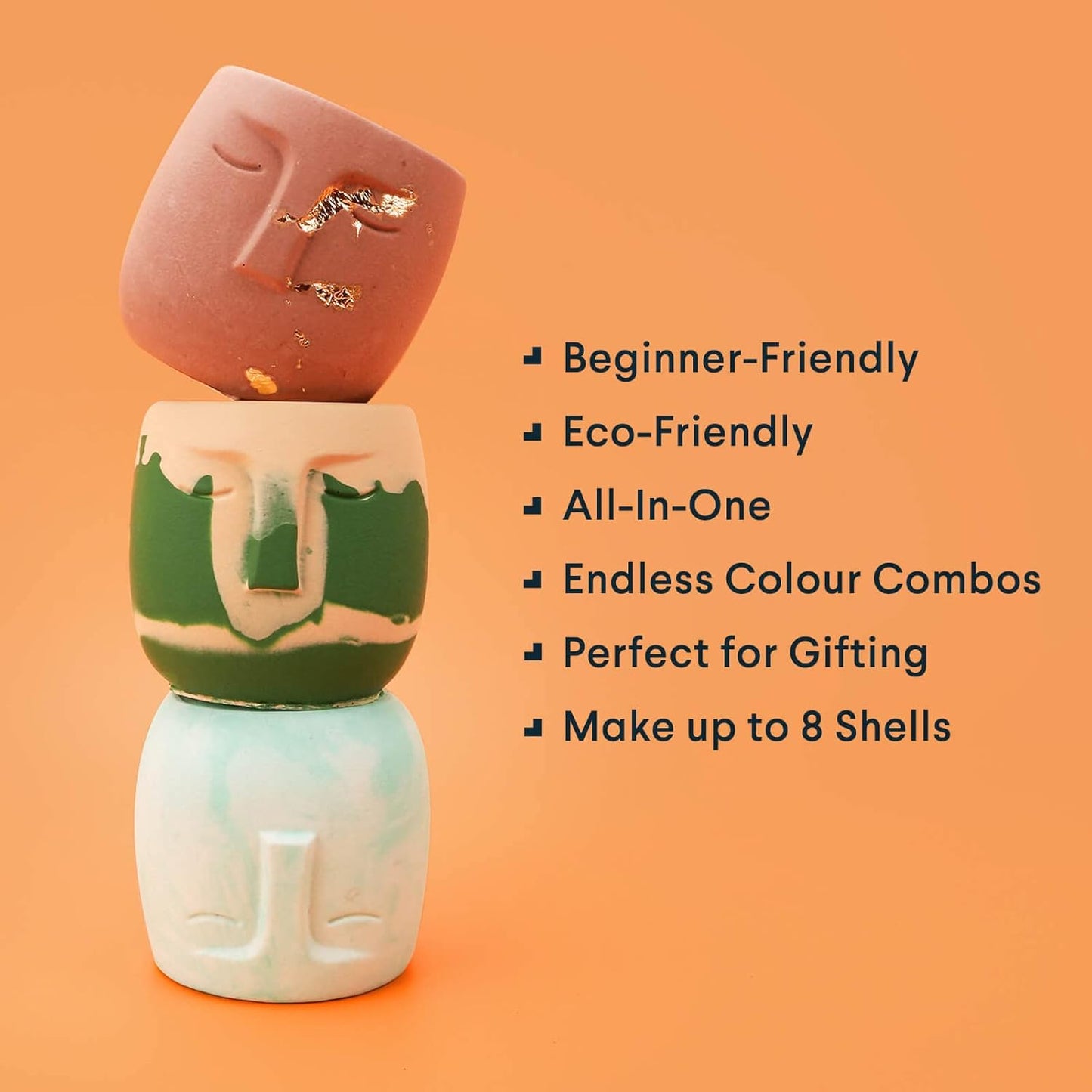 Jesmonite & Terrazzo Starterkit Gesichtstopf-Set, Primärfarben Gesichtstopf-Set