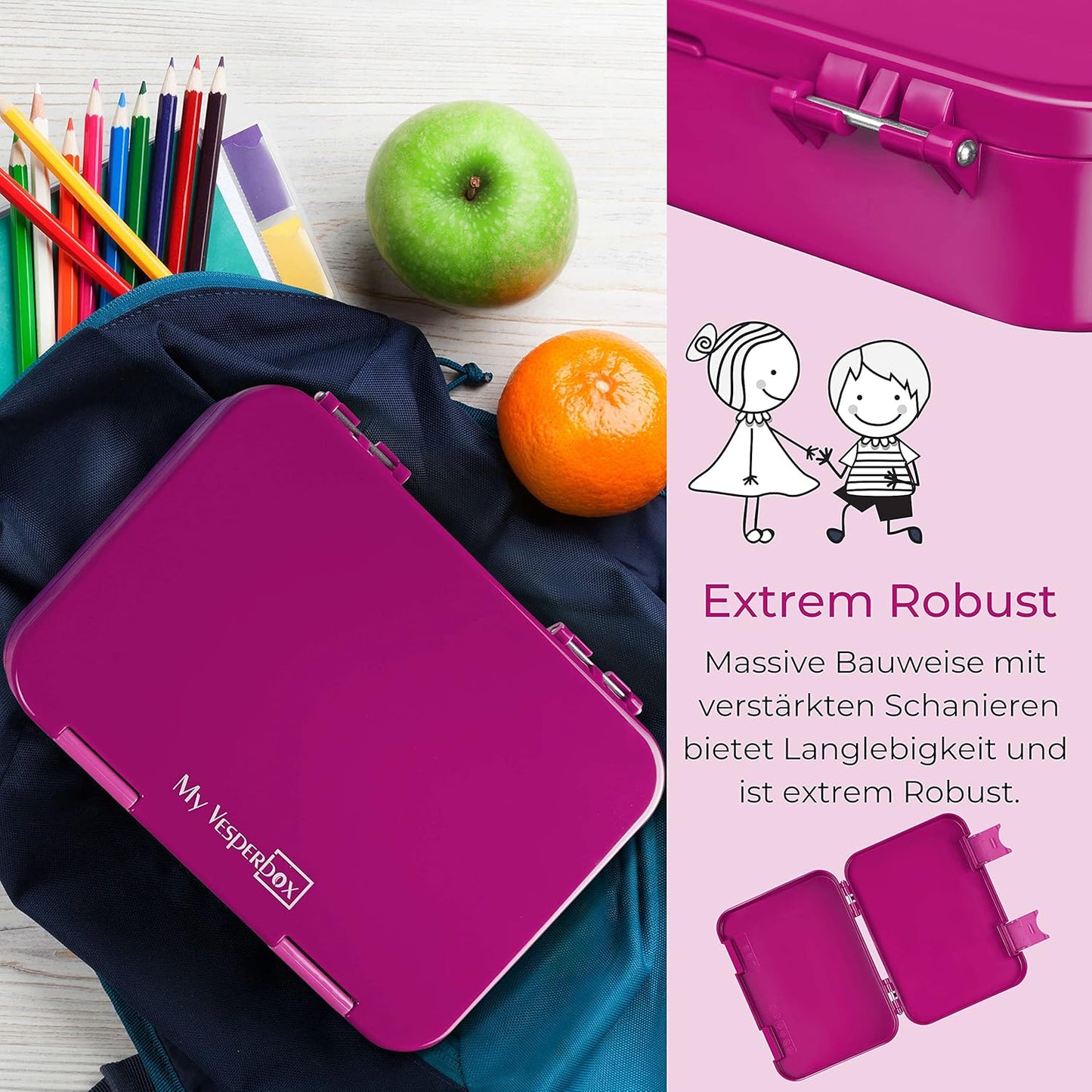 Len Bento Box für Kinder, Lila