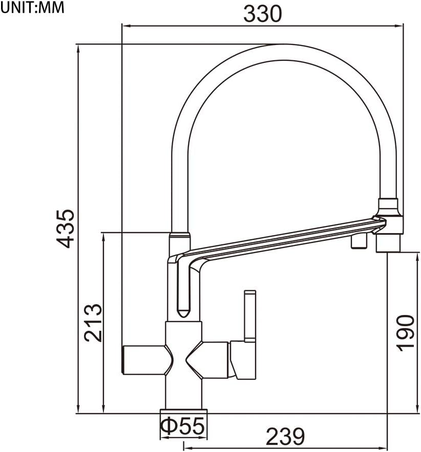 Küchenarmatur mit flexiblem Auslauf und 2 Strahlarten, Weiss
