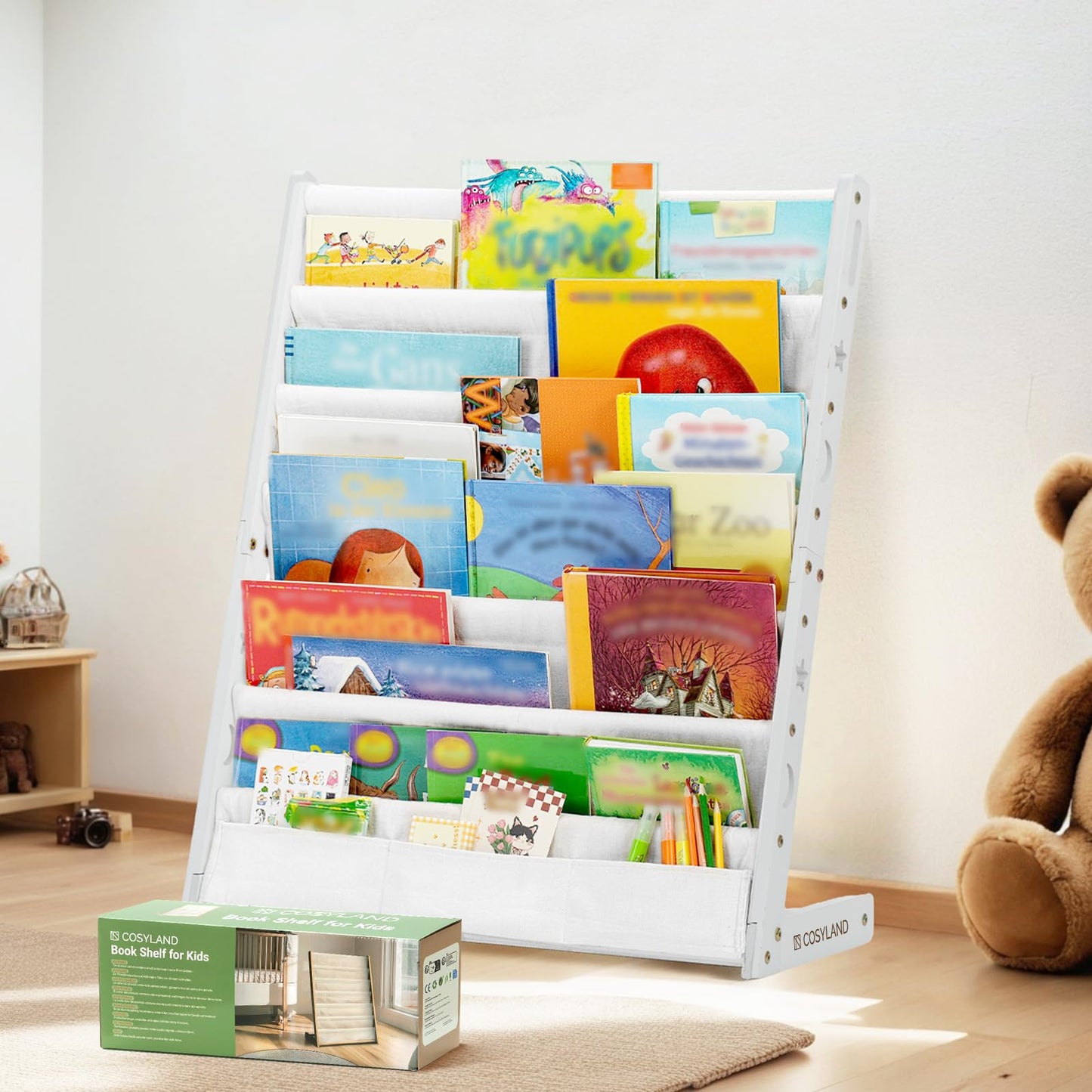 Kinderbücherregal, Weiss Large