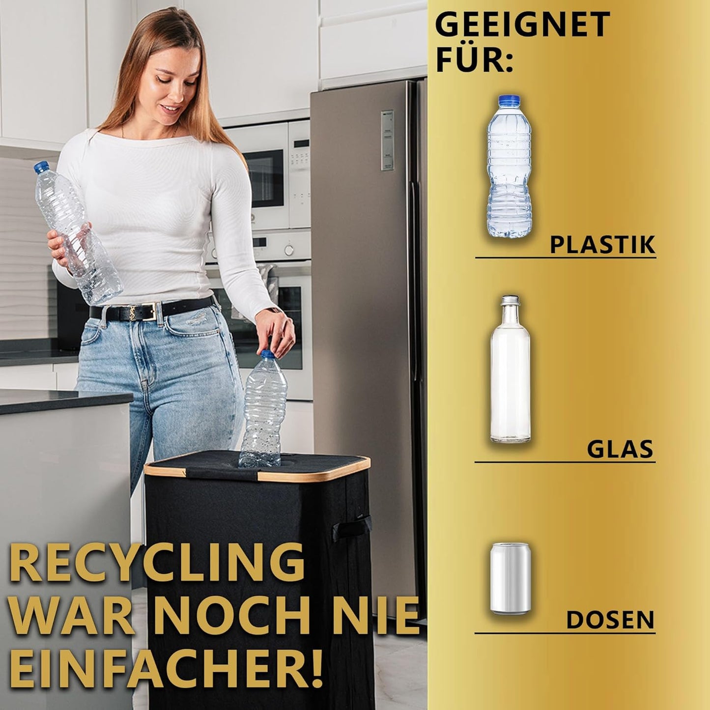 Leergut Sammelbehälter, 100L - Pfandflaschen - Schwarz